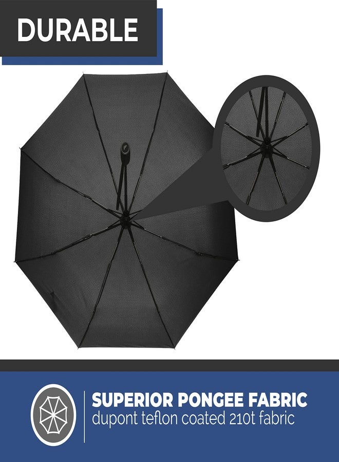 Fenzer Windproof "TEFLON" Coated Travel Umbrella - Auto Open / Close - Travel Stylish Black Lightweight Design for Women / Men - Image 4